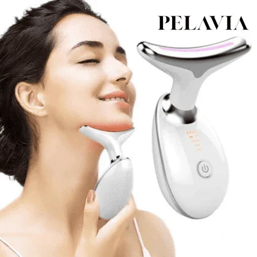 Massageador Rejuvenescedor com LED para Rosto e Pescoço - Pelavia®