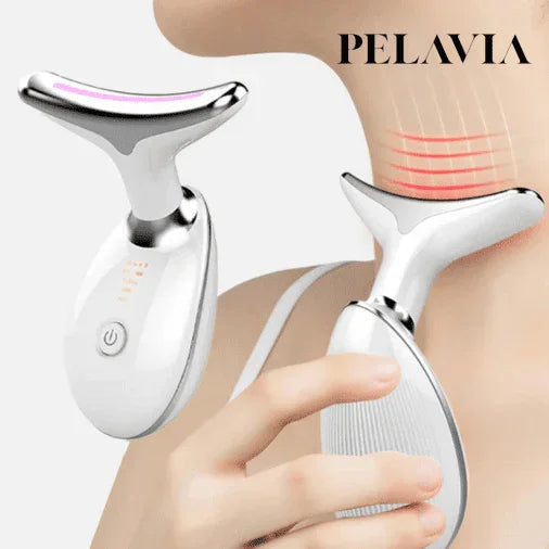Massageador Rejuvenescedor com LED para Rosto e Pescoço - Pelavia®