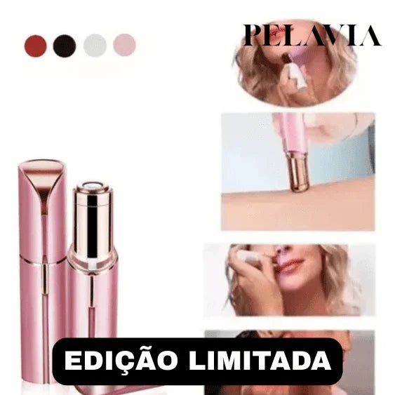Depilador Facial DermaGlow™ Rosa Quartzo - Pelavia®