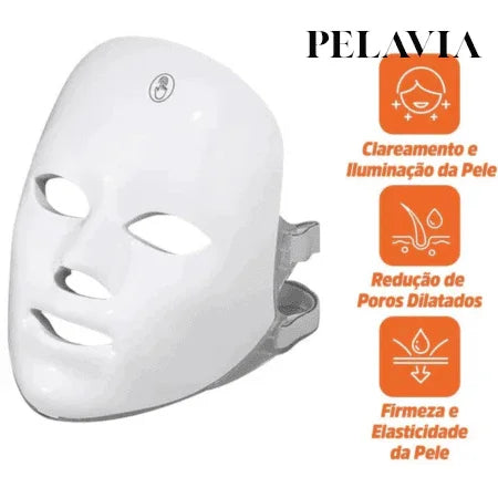 Máscara de Terapia com Luz LED – Pelavia®