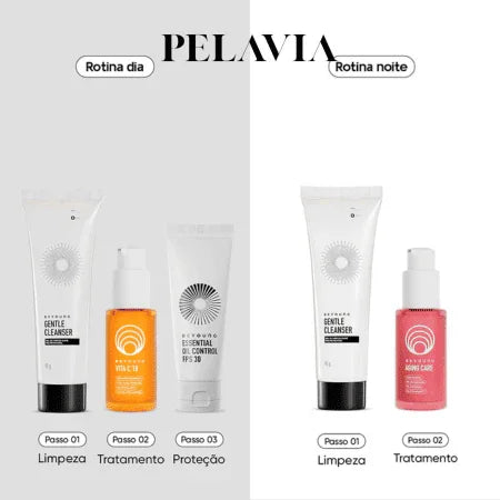 Kit Skincare Dia e Noite Completo - Pelavia®